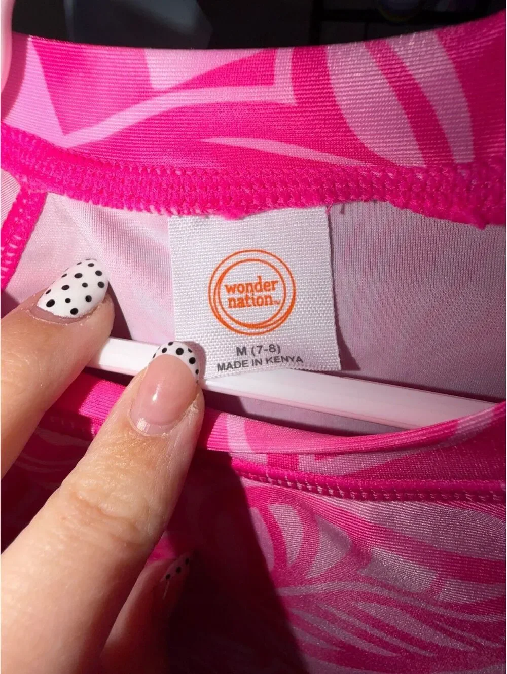 Girls Size 7/8 Pink Sun Protection Swimwear Top by Wonder Nation